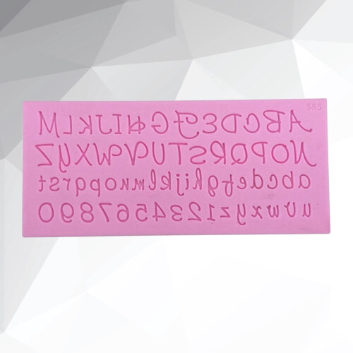 Rosa Silikon-Schokoladenform mit englischen Buchstaben 2