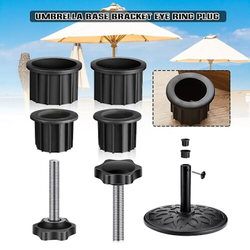 Ensemble de 4 anneaux et 2 vis pour fixation de base de parasol 1