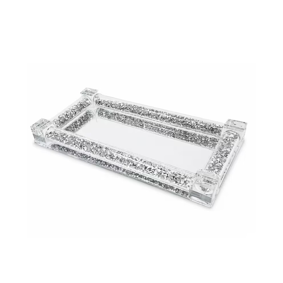 Crushed Diamond Mirror Tray 20X10cm Decor 7425116270216