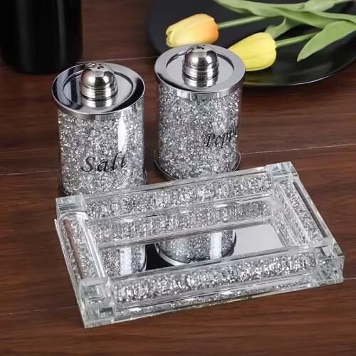 Crushed Diamond Mirror Tray 20x10cm Decor 1