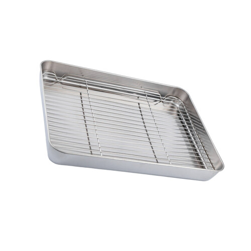Plat de cuisson en acier inoxydable de grande taille-XL