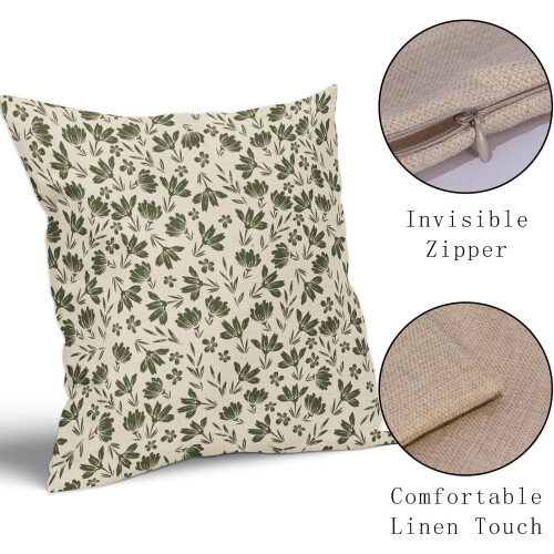 Conjunto de 2 capas de almofada vintage com estampa floral, 45x45cm (18x18 polegadas). 2