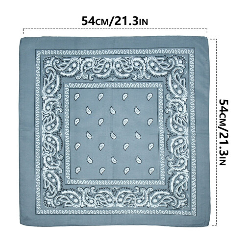 Bandana Paisley em poliéster, lenço para cabeça, 56 x 56 cm (22 x 22 polegadas) 1