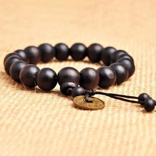 Trä Buddha Mala bönepärlor för män Tibet handled