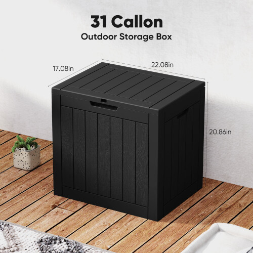 EDX deck box waterproof UV-resistant lockable 30-gal black 2