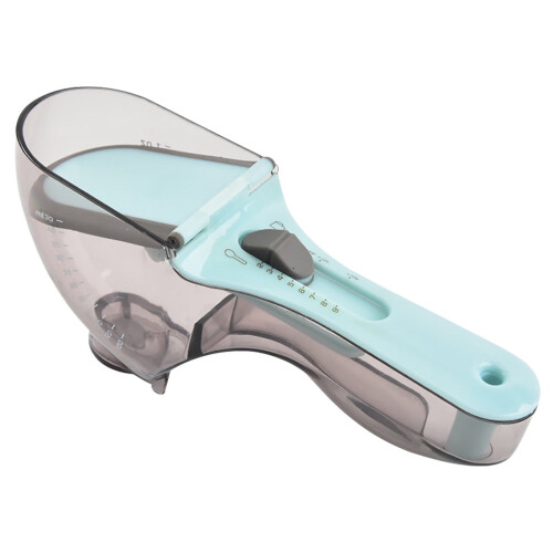 Verstelbare plastic maatbekerlepel, 18 cm