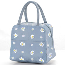 Isolierte Lunchtasche mit Gänseblümchenmuster aus Oxford-Gewebe, 22 x 15 x 20 cm