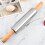 Rodillo de amasar ajustable de acero inoxidable con mango de madera 5