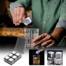 Set van 8 roestvrijstalen whiskystenen