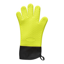 Luvas de silicone para confeitaria com cinco dedos e forro de algodão.