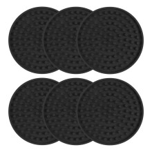 Mustat silikoniset juoma-alustat 9,4 cm – 6 kpl:n setti