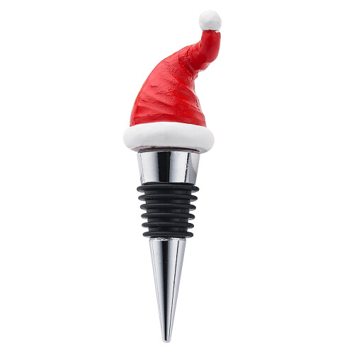 Kerstwijnstopper met hoedje - Hars en legering