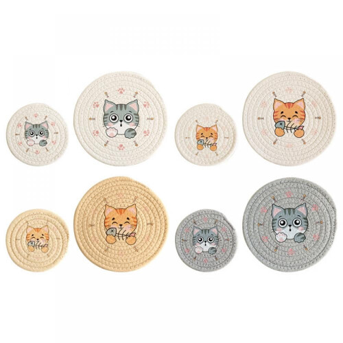 Set van 4 gevlochten placemats voor de eettafel 2
