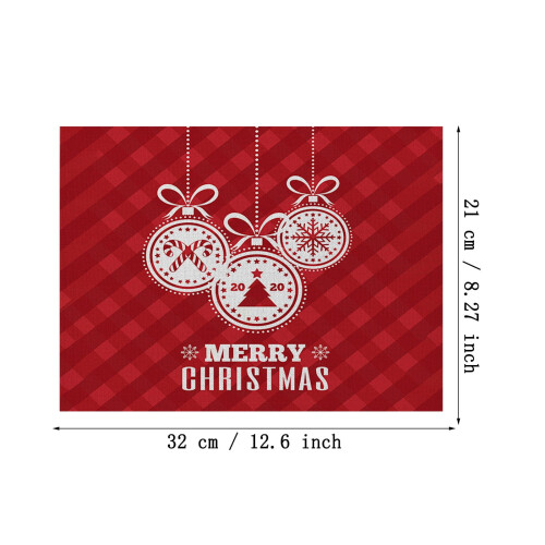 Rode, waterdichte kerstplacemats, 32x21 cm 2