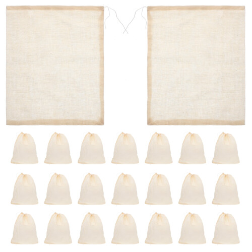 Bolsas reutilizables de gasa de algodón con cordón (50 unidades) 1
