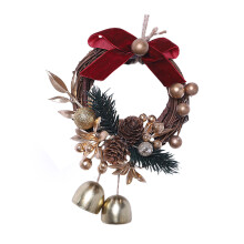 Kerstdeurdecoraties Rotankrans Bells Bows Design Photo Props-3