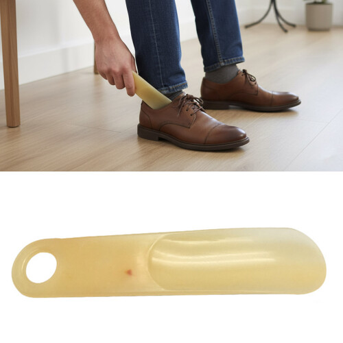 Plastic Shoe Horn Light Weight Plastic-translucent yellow f 2