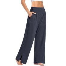 Women Soft High Waist Work Trousers Business Casual-Dark Grey M