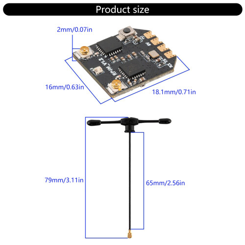 RP4TD-M ExpressLRS True Diversity-ontvanger 2,4 GHz 2