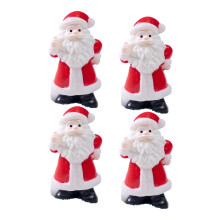 Set van 4 realistische kerstmanfiguren hars sneeuwscène-loven