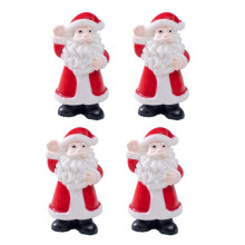 4 Pieces Realistic Santa Statues Winter Scene Miniature-greet