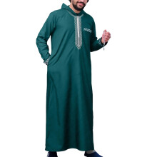 Vêtements islamiques hommes Robe caftan musulmans homme-Vert XXL