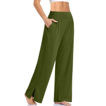 Women Soft High Waist Work Trousers Business-Army Green XXL