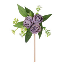 Artistieke Roos Bloem Taart Decoratie Zijde Bloemen-Paars