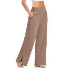 Women Soft High Waist Work Trousers Business-light coffee S