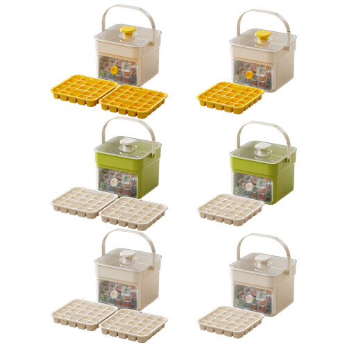 Handheld Ice Cubes Maker With Press Button Handheld-Yellow 1 1