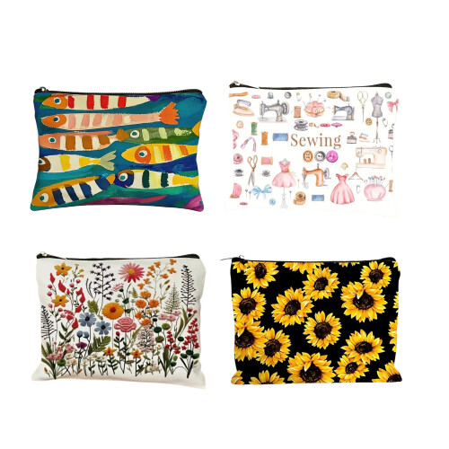 Fashionable Dense Linen Cosmetics Case Featuring Tear Proof-D 1