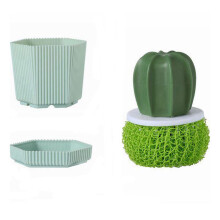 Cactus Shape Kitchen Cleaning Brush Ergonomic Handle-C