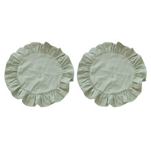 Lovely Ruffled Round Placemat Adds Elegant-mint green 2 pieces