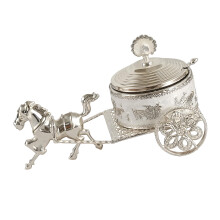 Legering kruidenbusje met klassieke wagengravures-Zilver