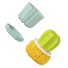 Fun Cactus Design Dish Scouring Brush With Ergonomic Handle-D