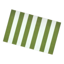 Elegant Stripes Door Mat Crystals Fleece Fabric-white green