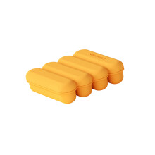 Flexible Silicone Ice Molds 4 Grids Ice Cubes Tray with-Yellow