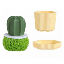 Keukenschrobborstel met cactusontwerp voor potten, pannen,-A