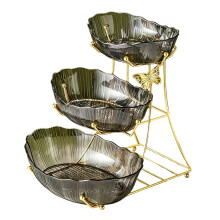 3 Tiers Fruit Dessert Snacks Tray Multi Layer Serving-Grey