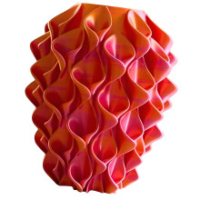 Vase imprimé en 3D, fleurs rouges dorées, Vases décoratifs,
