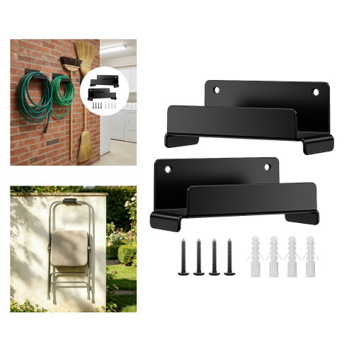 2 Pack Wall Mounted Heavy Duty Hooks for Ladder Storage and 1
