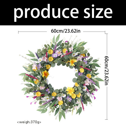Artificial Daisy Wreath With Realistic Leaves for Front Door 2