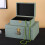 Embosseds Leather Storage Container For Clothes-green trumpet 7