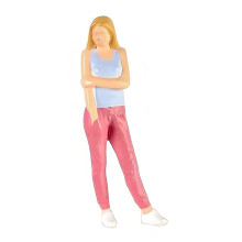 Small Snooker Player Resin Figurine-Womens Standing bil