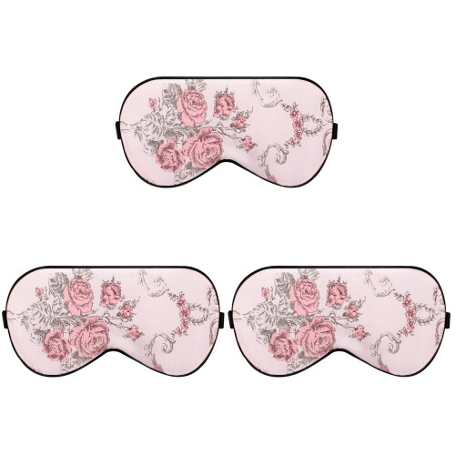 3Pièces Masque En Soie Rose Durable