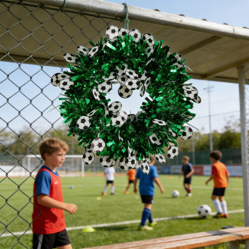 Metallic Plastic Krans Tinsels Voetbalkrans Voor Deurtrap 1