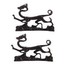 2Pièces Porte-Pinceaux Artistique Cuivre Dragon Pour