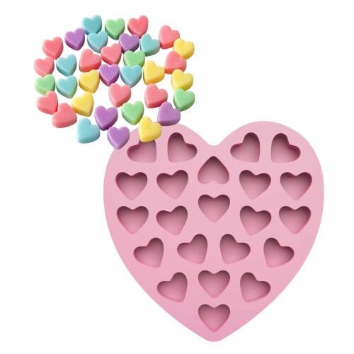 22 Cavity Small Heart Silicone Mould For Chocolate Candy Baking
