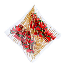 100Pcs Natural Bamboos Skewers 12Cm Long Toothpicks-watermelon