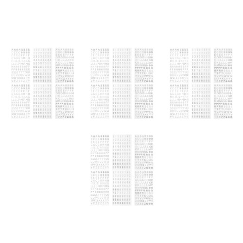 Tiny Silver Number Letter Stickers for DIY Art